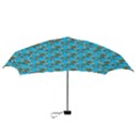 Clown Ghost Pattern Blue Mini Folding Umbrellas View3