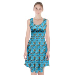 Clown Ghost Pattern Blue Racerback Midi Dress by snowwhitegirl