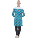 Clown Ghost Pattern Blue Longline Hooded Cardigan View2