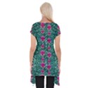 Flowers Love And Silver Metal Hearts Is Wonderful As Sunsets Short Sleeve Side Drop Tunic View2