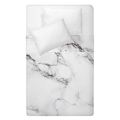 White Faux Marble Duvet Cover Double Side (single Size) by Dushan