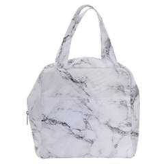 White Faux Marble Boxy Hand Bag by Dushan