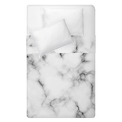 White Faux Marble Texture  Duvet Cover Double Side (single Size) by Dushan