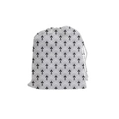 Black And White Art-deco Pattern Drawstring Pouch (medium) by Dushan