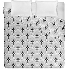 Black And White Art-deco Pattern Duvet Cover Double Side (king Size) by Dushan