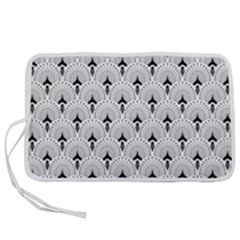 Black And White Art-deco Pattern Pen Storage Case (s) by Dushan