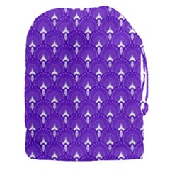 White And Purple Art-deco Pattern Drawstring Pouch (3xl) by Dushan