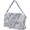 Gray faux marble blue accent Canvas Crossbody Bag View2