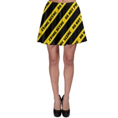 Warning Colors Yellow And Black - Police No Entrance 2 Skater Skirt by DinzDas