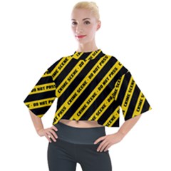 Warning Colors Yellow And Black - Police No Entrance 2 Mock Neck Tee by DinzDas