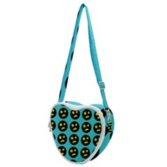 005 - Ugly Smiley With Horror Face - Scary Smiley Heart Shoulder Bag by DinzDas