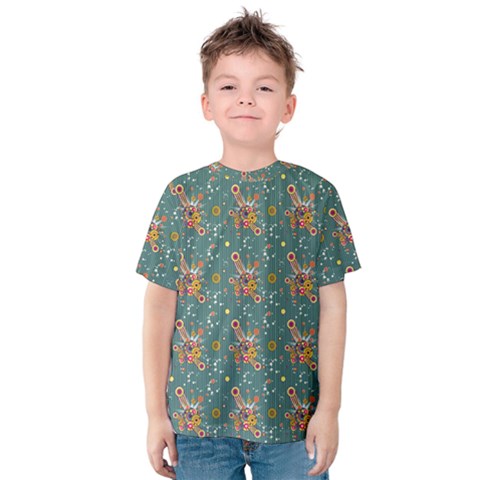 006 - Funky Oldschool 70s Wallpaper - Exploding Circles Kids  Cotton Tee by DinzDas