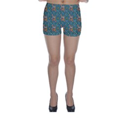 006 - Funky Oldschool 70s Wallpaper - Exploding Circles Skinny Shorts by DinzDas