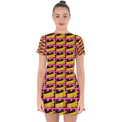 Haha - Nelson Pointing Finger At People - Funny Laugh Drop Hem Mini Chiffon Dress by DinzDas