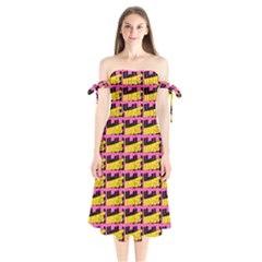 Haha - Nelson Pointing Finger At People - Funny Laugh Shoulder Tie Bardot Midi Dress by DinzDas