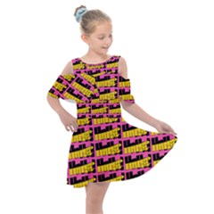 Haha - Nelson Pointing Finger At People - Funny Laugh Kids  Shoulder Cutout Chiffon Dress by DinzDas