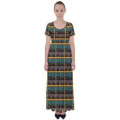 More Nature - Nature Is Important For Humans - Save Nature High Waist Short Sleeve Maxi Dress by DinzDas