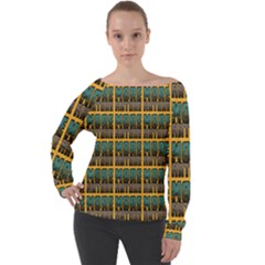 More Nature - Nature Is Important For Humans - Save Nature Off Shoulder Long Sleeve Velour Top by DinzDas