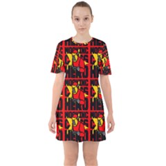 Working Class Hero - Welders And Other Handymen Are True Heroes - Work Sixties Short Sleeve Mini Dress by DinzDas