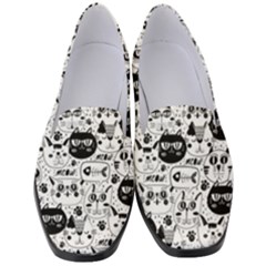 Cute Cat Faces Pattern Women s Classic Loafer Heels by TastefulDesigns