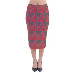 015 Mountain Bike - Mtb - Hardtail And Downhill Velvet Midi Pencil Skirt by DinzDas