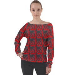 015 Mountain Bike - Mtb - Hardtail And Downhill Off Shoulder Long Sleeve Velour Top by DinzDas