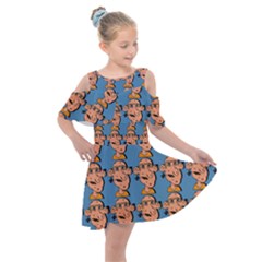 Village Dude - Hillbilly And Redneck - Trailer Park Boys Kids  Shoulder Cutout Chiffon Dress by DinzDas