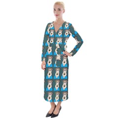 Village Dude - Hillbilly And Redneck - Trailer Park Boys Velvet Maxi Wrap Dress by DinzDas