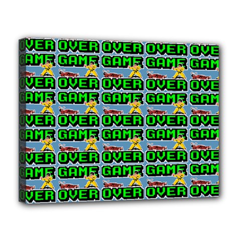 Game Over Karate And Gaming - Pixel Martial Arts Canvas 14  X 11  (stretched) by DinzDas