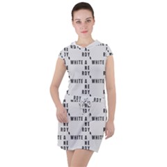 White And Nerdy - Computer Nerds And Geeks Drawstring Hooded Dress by DinzDas