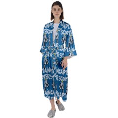 Scooter Captain - Moped And Scooter Riding Maxi Satin Kimono by DinzDas