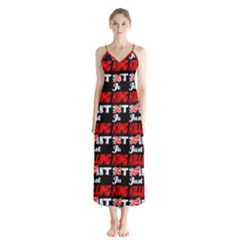 Just Killing It - Silly Toilet Stool Rocket Man Button Up Chiffon Maxi Dress by DinzDas
