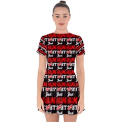 Just Killing It - Silly Toilet Stool Rocket Man Drop Hem Mini Chiffon Dress by DinzDas