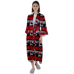 Just Killing It - Silly Toilet Stool Rocket Man Maxi Satin Kimono by DinzDas