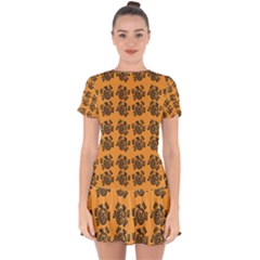 Inka Cultur Animal - Animals And Occult Religion Drop Hem Mini Chiffon Dress by DinzDas