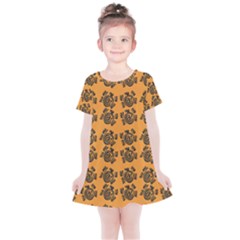 Inka Cultur Animal - Animals And Occult Religion Kids  Simple Cotton Dress by DinzDas