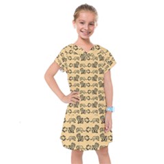 Inka Cultur Animal - Animals And Occult Religion Kids  Drop Waist Dress by DinzDas