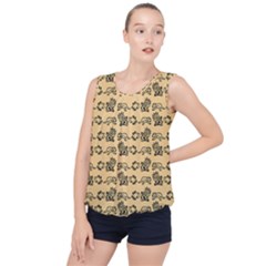 Inka Cultur Animal - Animals And Occult Religion Bubble Hem Chiffon Tank Top by DinzDas