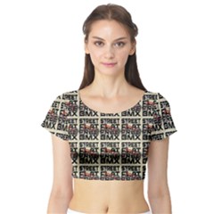 Bmx And Street Style - Urban Cycling Culture Short Sleeve Crop Top by DinzDas