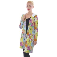 Abstract Flowers And Circle Hooded Pocket Cardigan by DinzDas