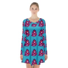 Little Devil Baby - Cute And Evil Baby Demon Long Sleeve Velvet V-neck Dress by DinzDas
