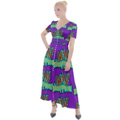 Jaw Dropping Comic Big Bang Poof Button Up Short Sleeve Maxi Dress by DinzDas