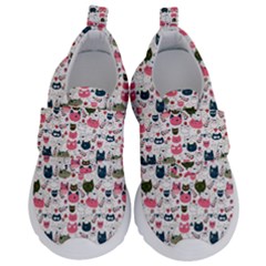 Adorable Seamless Cat Head Pattern01 Kids  Velcro No Lace Shoes by TastefulDesigns