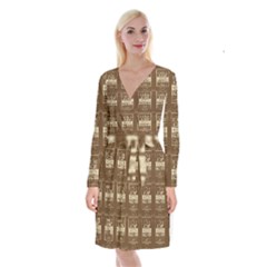 A Cookie A Day Keeps Sadness Away Long Sleeve Velvet Front Wrap Dress by DinzDas