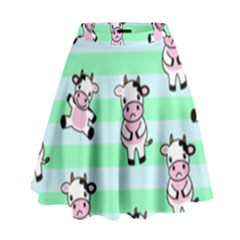 Cow Pattern High Waist Skirt by designsbymallika