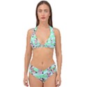 Cow Pattern Double Strap Halter Bikini Set View1