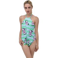 Cow Pattern Go With The Flow One Piece Swimsuit by designsbymallika