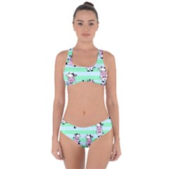 Cow Pattern Criss Cross Bikini Set by designsbymallika