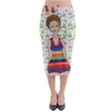 Tan Swimmer Flowerwall Midi Pencil Skirt View1