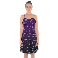 Stars Ruffle Detail Chiffon Dress by Sparkle